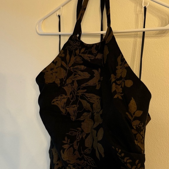 Reformation Black and Gold Backless Dress - Picture 8 of 8